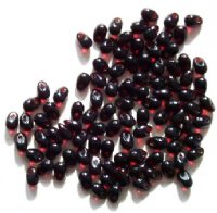 100 4x6mm Transparent Garnet Drop Beads